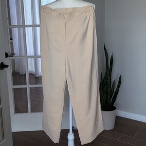 Ashro Cropped Drapy Lined Pull On Elastic Waist Pants Size 14